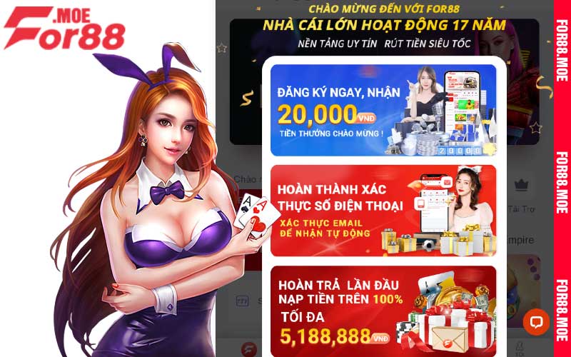 Nạp tiền For88 hôm nay nhận khuyến mãi cực đỉnh